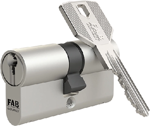 Butuc cilindric de siguranță FAB, clasa 4, 30/35 mm, nichel, 5 chei