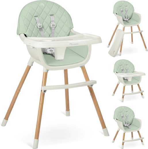 Scăunel de masă NUKIDO Lilo mentă 3‑în‑1