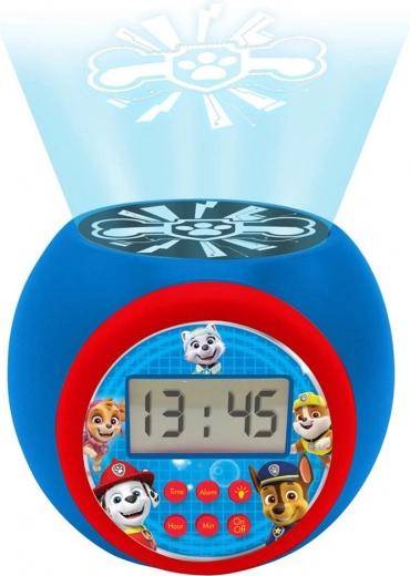 Ceas cu proiector digital pentru copii cu motivul Patrula Cățelușilor