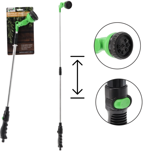 Pistol pulverizator telescopic pentru grădină, 8 funcții