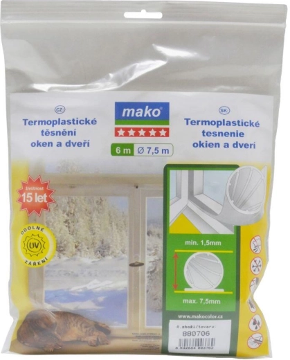 Garnitură pentru ferestre și uși din termoplastic EVO 7,5 mm, 6,5 m, MAKO