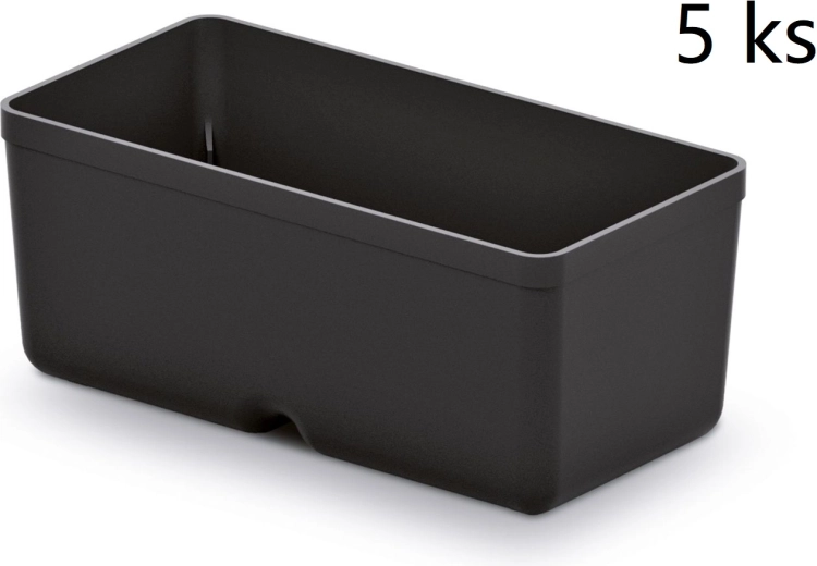 Set de 5 cutii din plastic pentru unelte Unite Box, negru, 110 × 55 × 132 mm