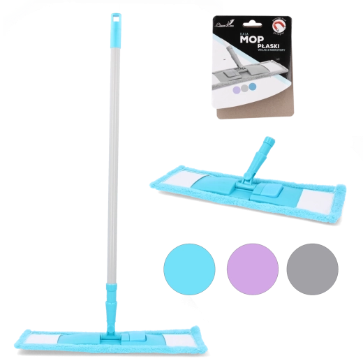 Mop plat din microfibră KAJA cu tijă telescopică