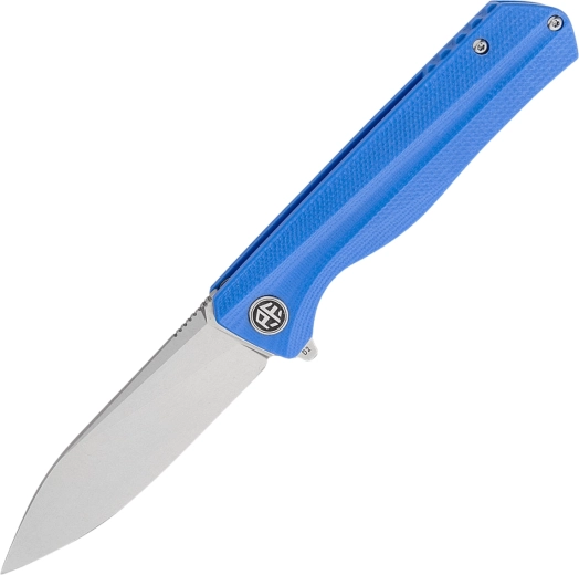 Cuțit de buzunar Petrified Fish Forward D2, G10 albastru, stonewash 9 cm