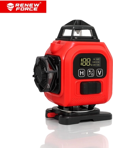 Nivelă laser cu linii în cruce RENEW FORCE 4D 360° cu 16 linii, fascicul verde - 1 buc