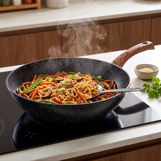 Formă wok adâncă pentru mâncăruri asiatice, tăiței și înăbușire
