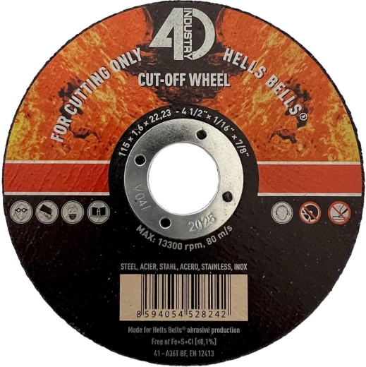 Disc de tăiere pentru oțel și inox 115 × 1,6 × 22,2 mm