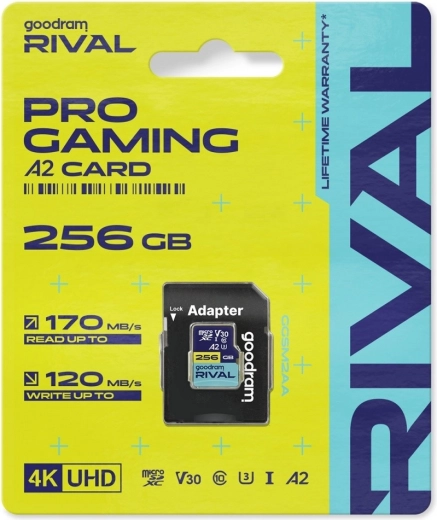 Card microSD Goodram Rival 256 GB UHS-I V30 U3 C10 A2 170/120 MB/s
