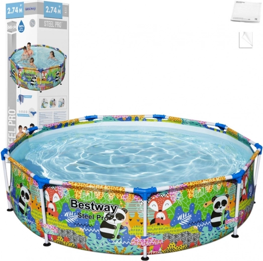 Piscină colorată pentru copii cu cadru BESTWAY 274 × 66 cm
