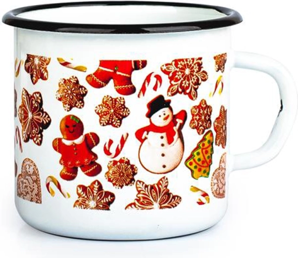 Cană emailată TORO 370 ml cu motiv turtă dulce