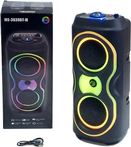 Difuzor portabil Bluetooth cu iluminare RGB, USB și radio FM
