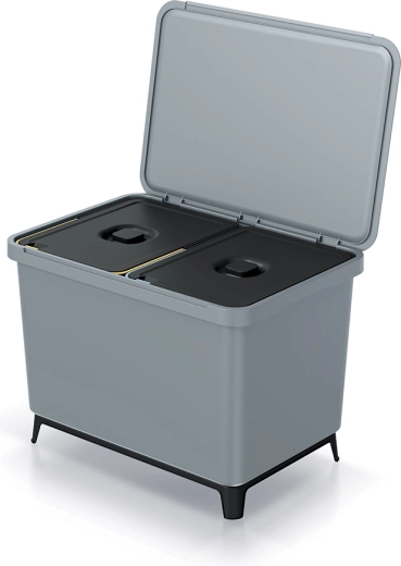 Coș de gunoi pentru sortare 2×23 l gri deschis