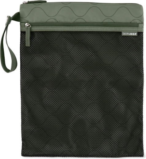 Săculeț impermeabil SKIP HOP Grab & Go, verde închis, 30 × 38 cm