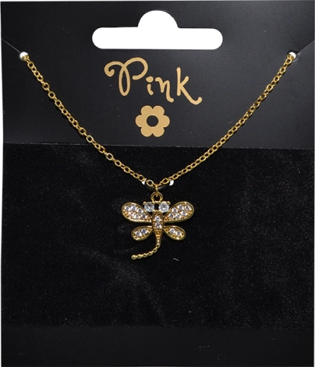 Lanț placat cu aur cu pandantiv libelulă