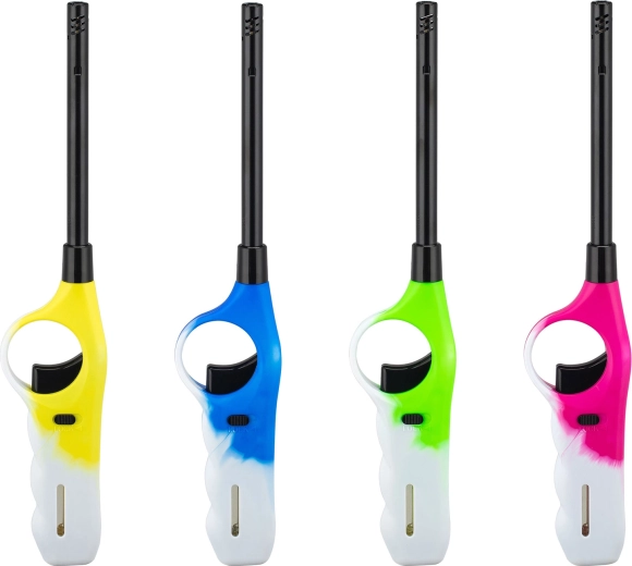 Brichetă cu gaz reîncărcabilă, multicoloră, 27 cm - 1 bucată