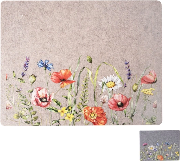 Suport de masă din poliester cu motiv de flori de primăvară 45 × 35 cm