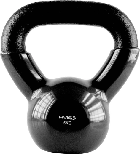 Kettlebell HMS 6 kg cu suprafață din vinil, negru