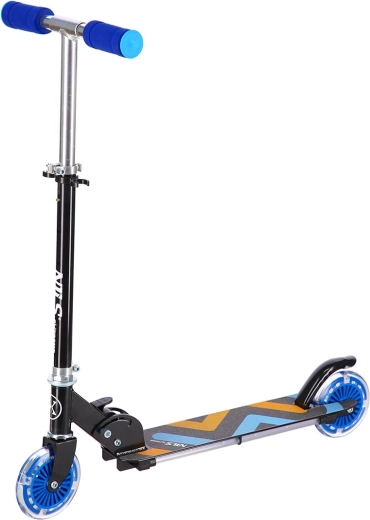Trotinetă pliabilă pentru copii cu roți LED NILS Extreme HD025 albastră
