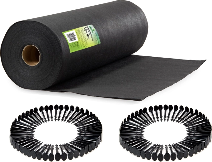 Agrotextilă de grădină 1,6 × 100 m + 100 țăruși de ancorare PLONOS