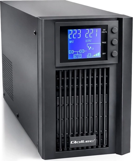 UPS sursă de alimentare de rezervă Qoltec 1 kVA 800 W cu undă sinusoidală pură, AVR și LCD