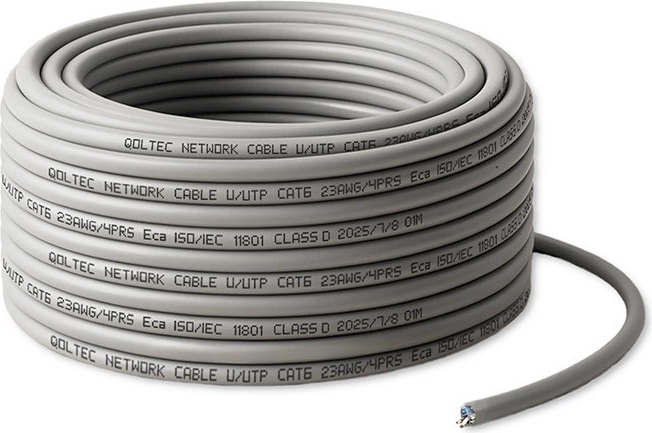 Cablu de rețea UTP Cat6 25 m – cupru, 1 Gb/s, gri