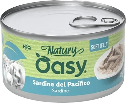 Oasy Natury Soft Jelly sardină 85 g – hrană complementară pentru pisici adulte