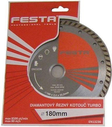Disc diamantat de tăiere 180 mm TURBO