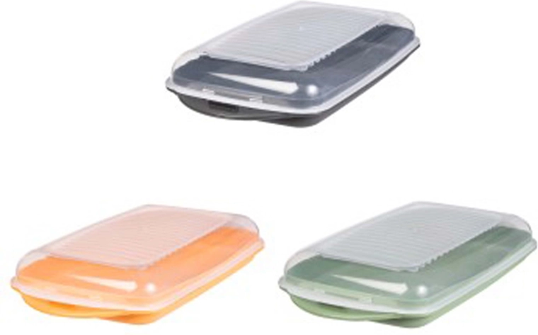 Mini recipient din plastic pentru alimente cu capac transparent