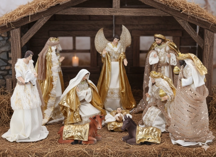 Set de figurine pentru iesle de Crăciun, 10 bucăți, până la 33 cm