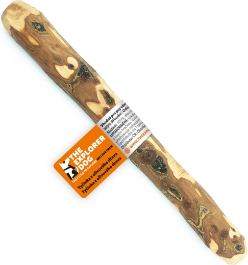 Explorer Dog băț de ros din lemn de măslin pentru câini S