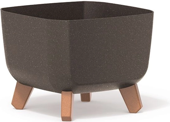Ghiveci Gracia Square Eco Wood 24 × 24 cm cafea