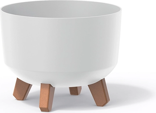 Ghiveci alb din plastic cu picioare Gracia Standard 24 cm