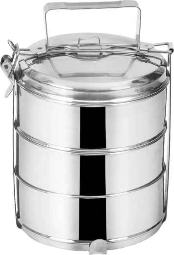 Meniură din inox cu trei etaje 3 × 1,3 l