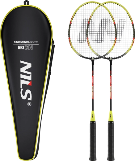 Set de badminton Nils cu 2 rachete și husă