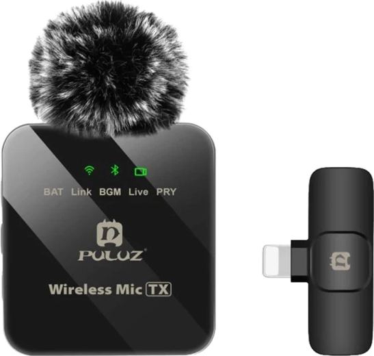 Microfon lavalieră wireless Puluz pentru iPhone și iPad cu conector Lightning (8 pini) - 1 bucată