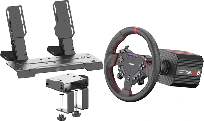 Set simulator de curse PXN VD6 cu volan direct drive și pedale