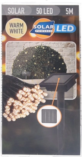 Ghirlandă luminoasă LED solară galbenă 50 LED