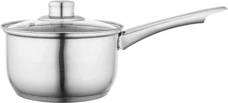 Cratită Fabio din inox cu capac din sticlă, 1,9 l, 16 cm