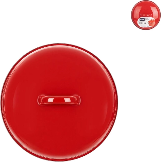 Capac emailat Lem 17 cm roșu