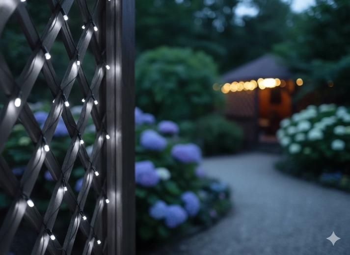 Plasă luminoasă LED 2 × 2 m, alb rece, 256 LED, pentru interior și exterior