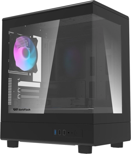 Carcasă PC Darkflash DB330M mini tower cu sticlă securizată, neagră