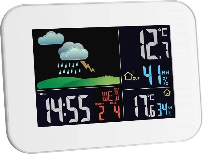 Stație meteo wireless cu ecran color TFA Primavera, alb