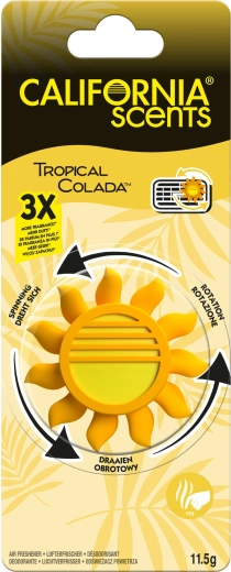 Odorizant auto cu aromă Tropical Colada CALIFORNIA SCENTS Sun Spinner