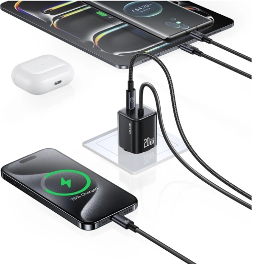 Încărcați două dispozitive simultan (2× USB‑C)