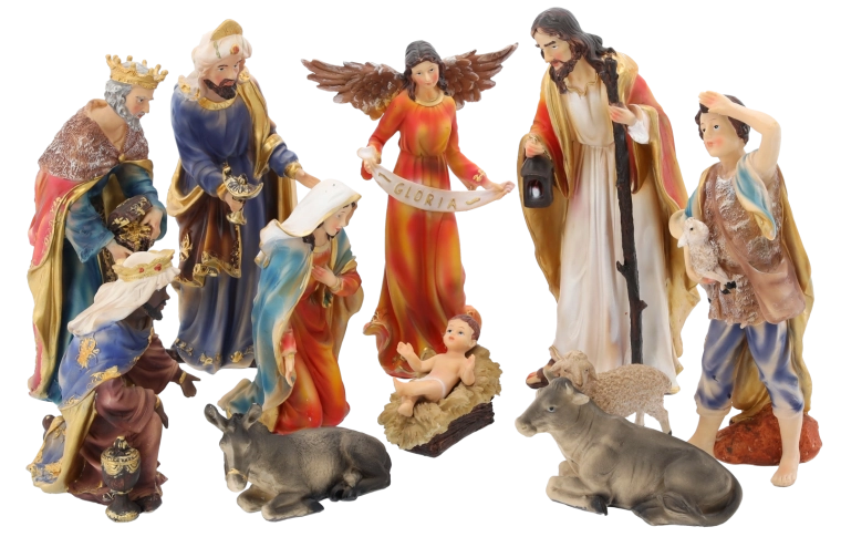 Set complet de 11 figurine pentru o iesle tradițională