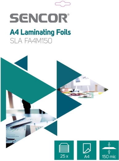 Folii de laminare Sencor A4, 150 microni, 25 buc.