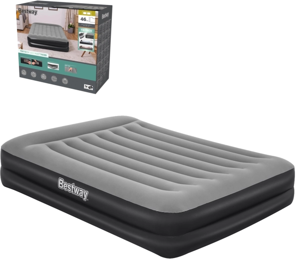 Saltea gonflabilă BESTWAY cu pompă AC integrată 203 × 152 × 46 cm