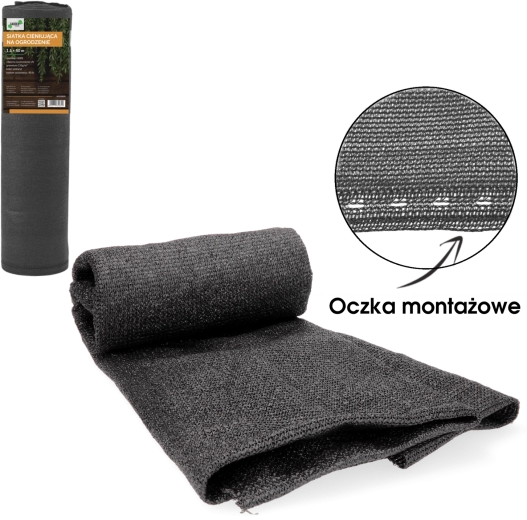 Plasă de umbrire pentru gard antracit 1,5 × 50 m 135 g/m² 90%