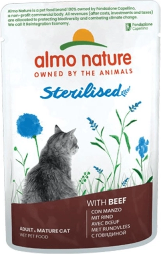 Almo Nature Holistic Sterilized Cat plic pentru pisici sterilizate vită 70 g