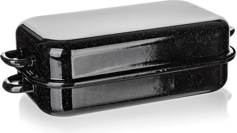 Culinaria Black tavă emailată din două piese 35 × 20 cm
